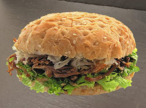 Zrissns Sandwich - Burgerbun mit Puled Pork